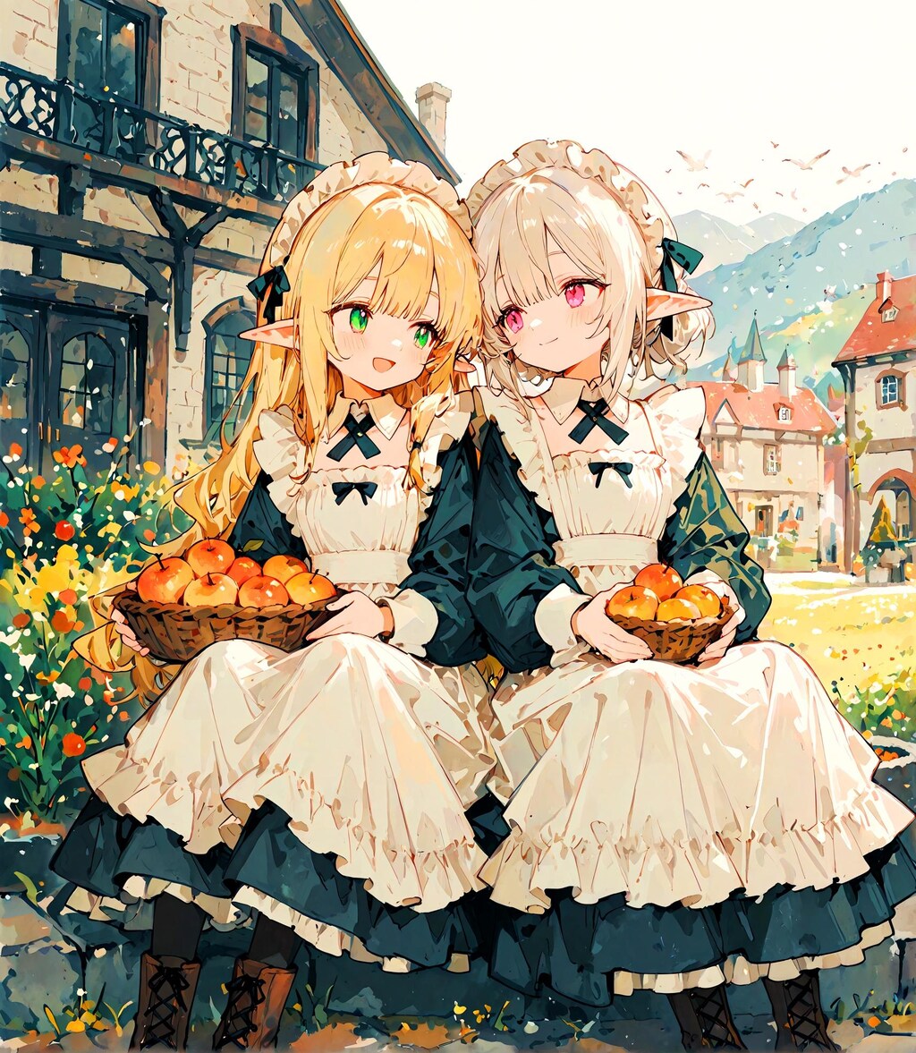 ふたりエルフメイド少女