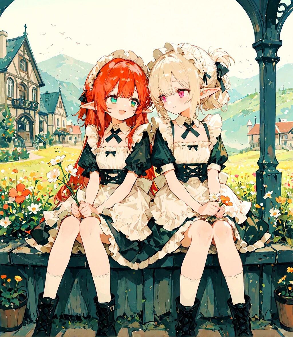 ふたりエルフメイド少女