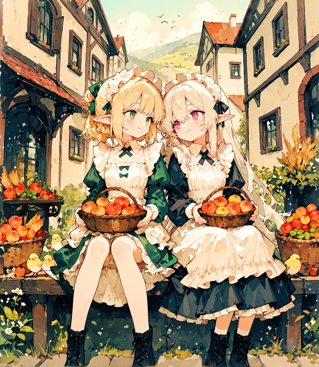 ふたりエルフメイド少女