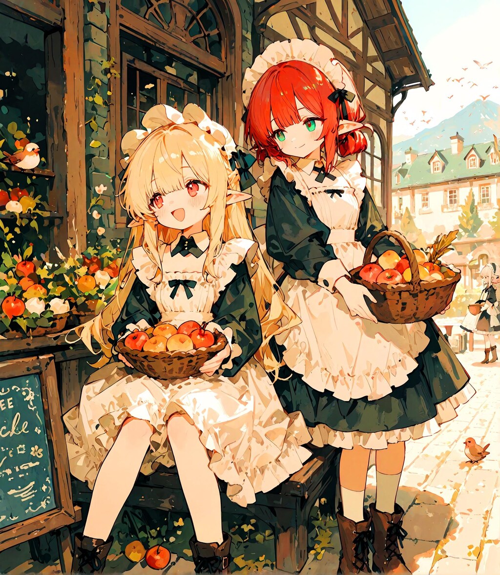 ふたりエルフメイド少女