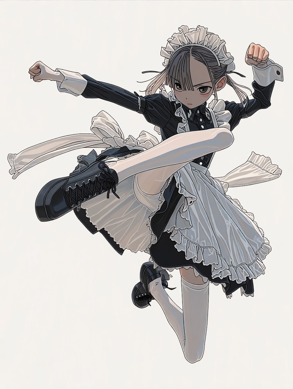 虎縞コスプレのメイドさんは怒ってる?