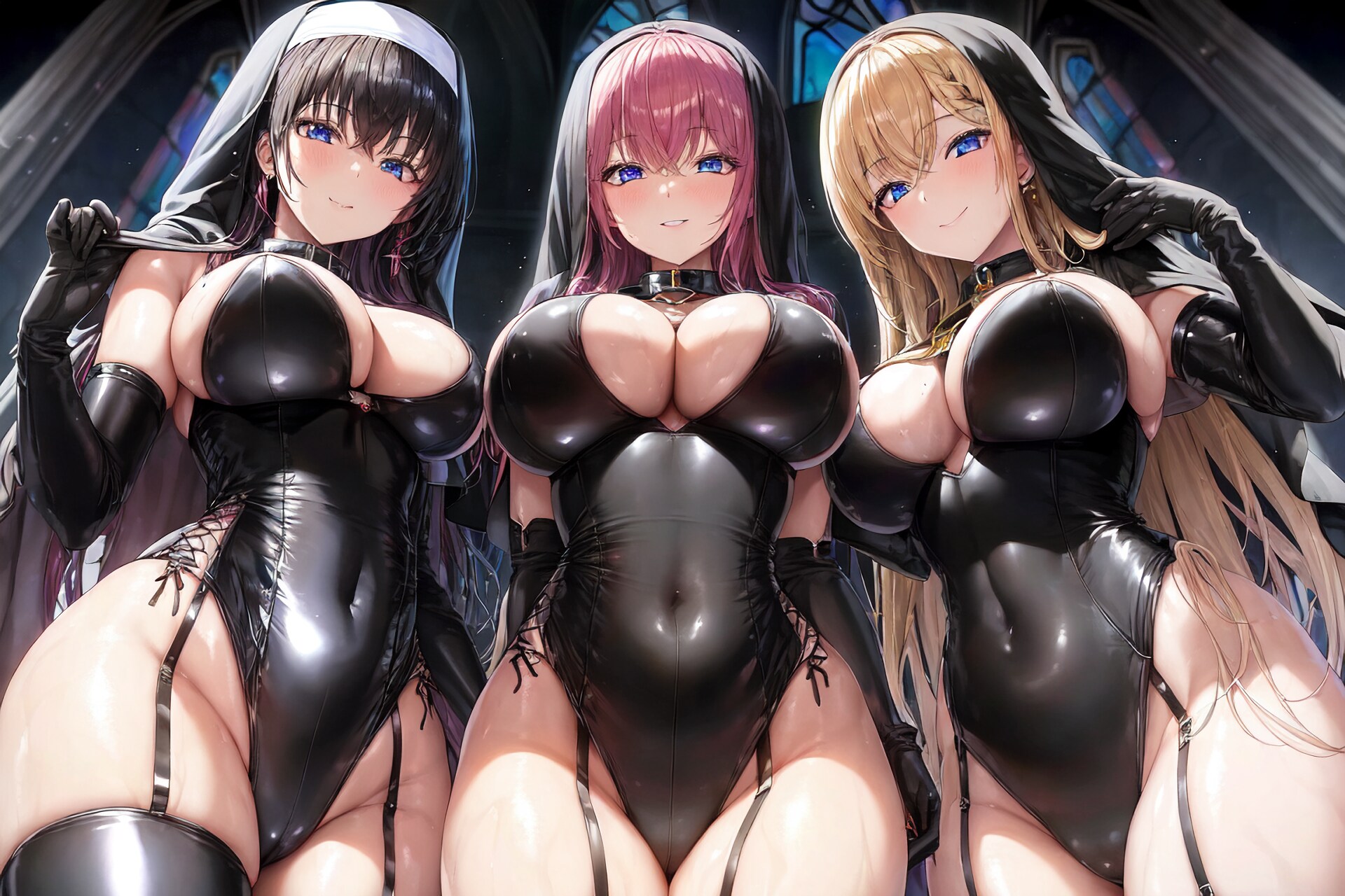 3人のボンデージシスターちゃん大集合ローアングルHolaraAI