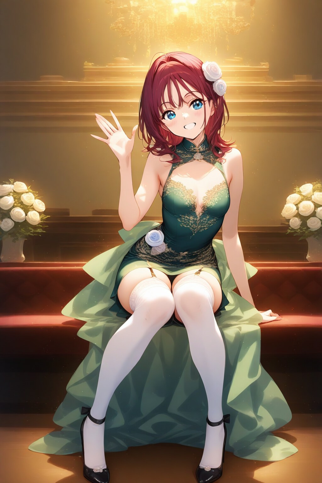 #WAVE の ファッションモデル-緑ドレス Ver.