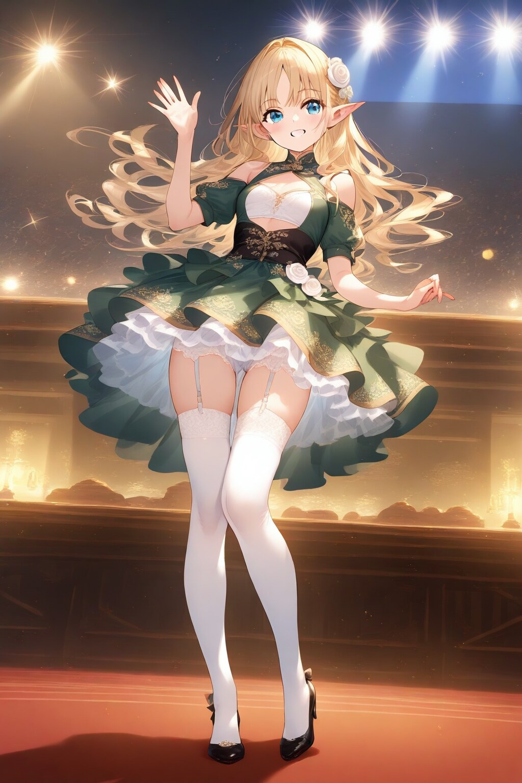 #WAVE の ファッションモデル-緑ドレス Ver.