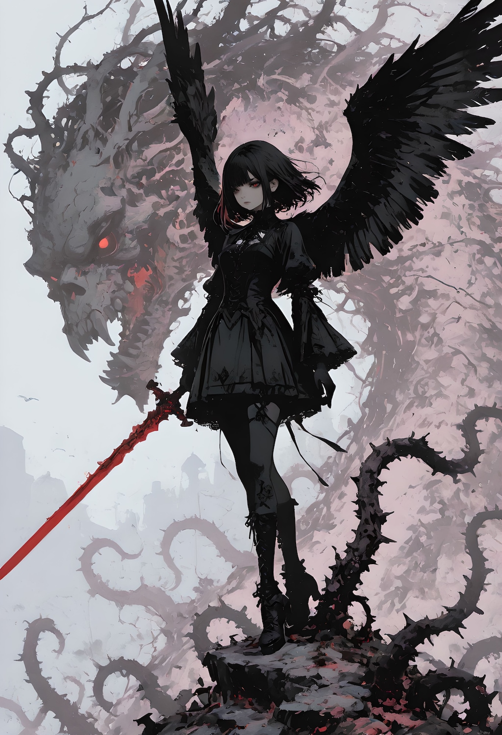 いばらの怪物と黒いお姫さま。