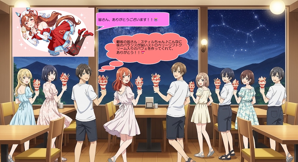 ウマ娘・スティル、顧客にソフトクリームを与えて喜ばせる