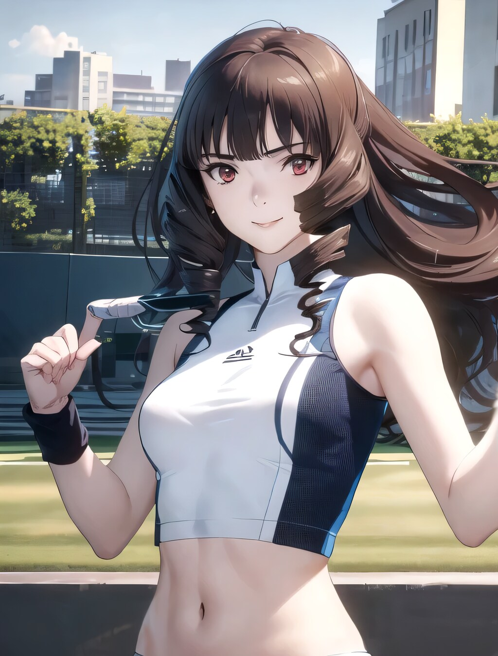 黒髪ロングでテニスウェアの少女２９