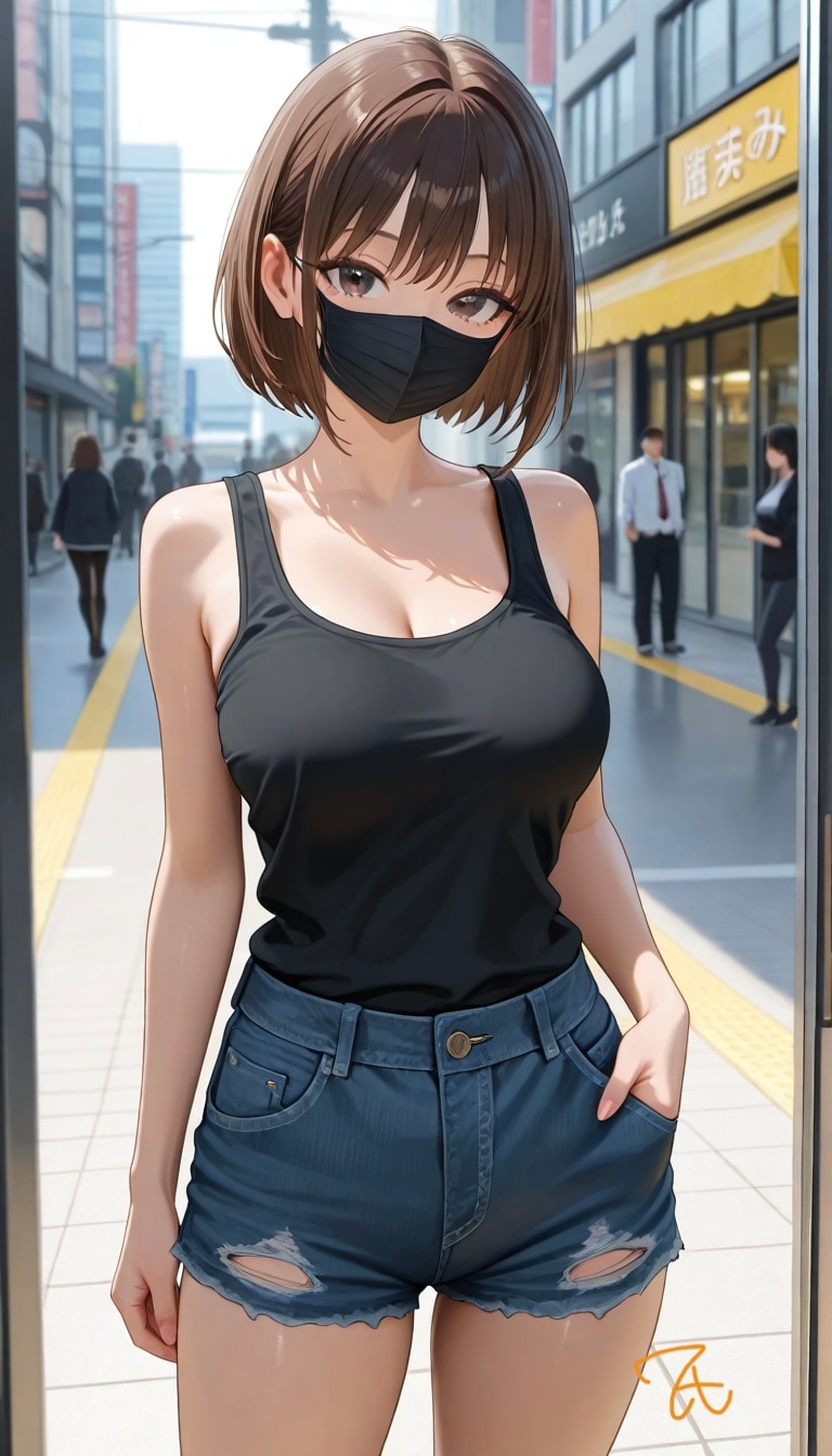 黒マスクの彼女