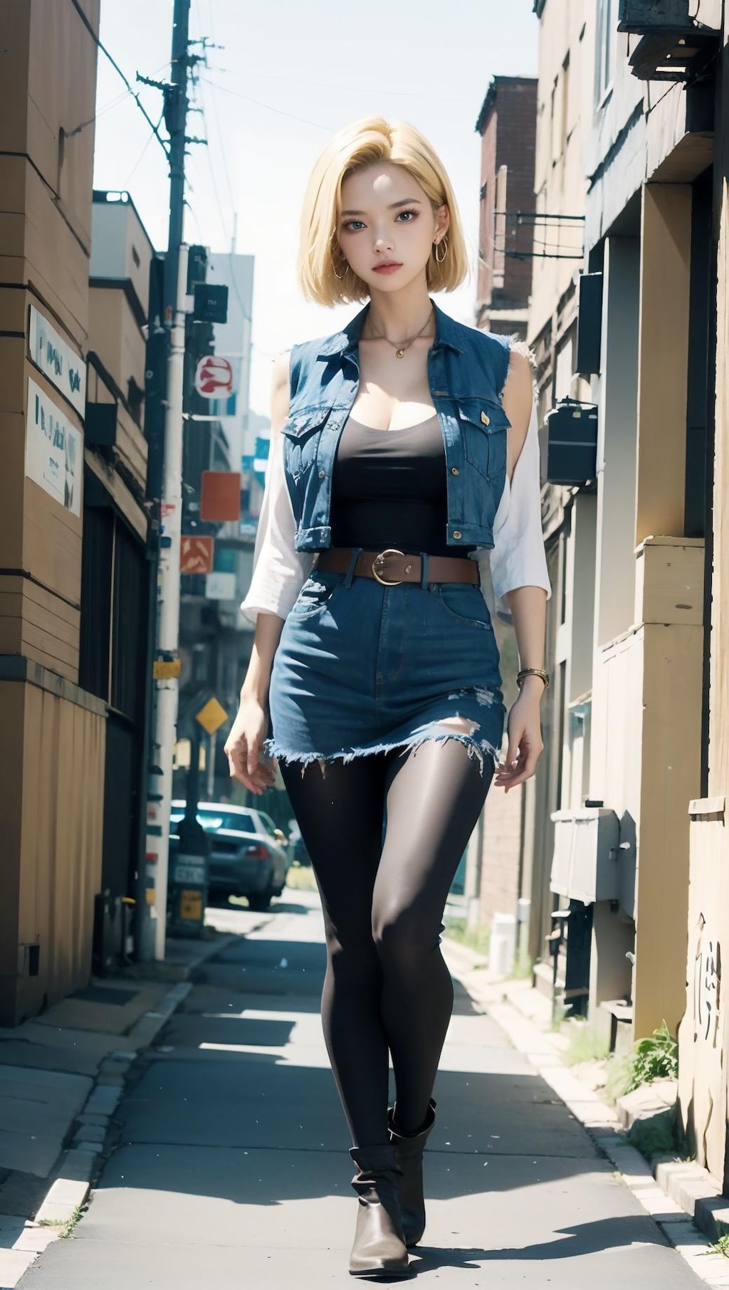 路地裏を歩く18號さん