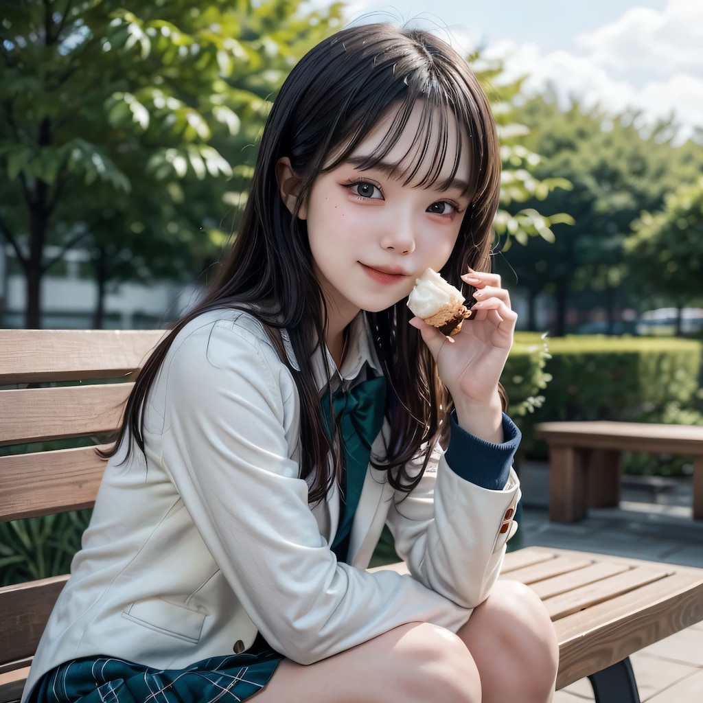 黒髪ロングでブレザーの美女４２