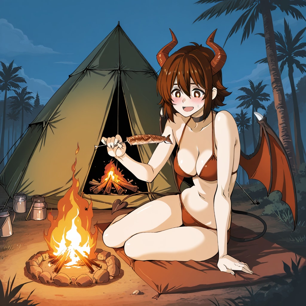 悪魔っ子テントの中で焚き火するなよ(笑)260710