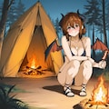 悪魔っ子テントの中で焚き火するなよ(笑)260710 3枚目