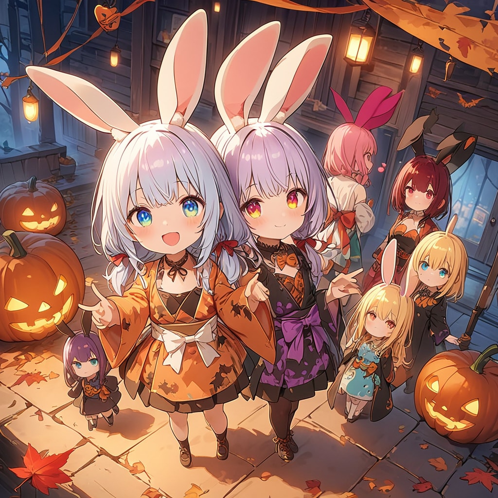 ちびちゃん「ちくわ、お菓子貰いに来たよ、ちょうだいな」。 | の人気AIイラスト・グラビア