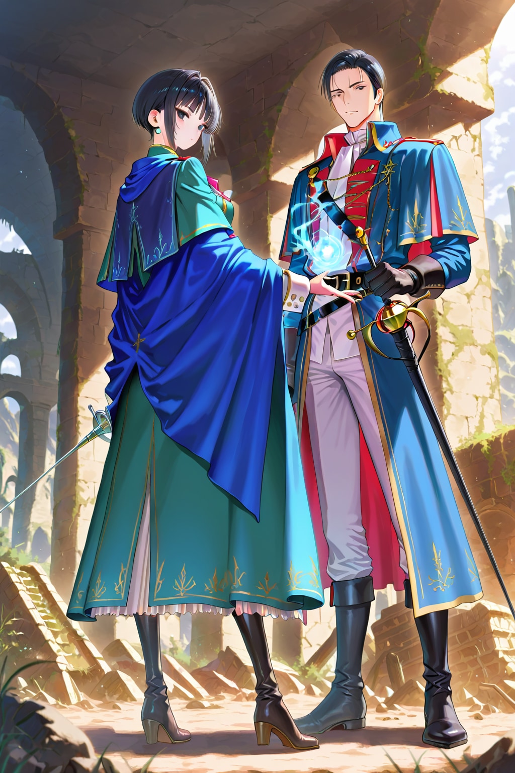 古代遺跡地下,大柄な男性魔法剣士1