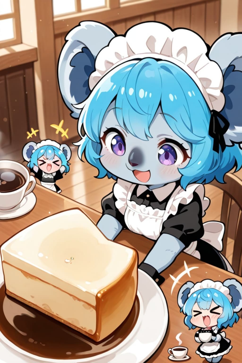 青髪のメイドコアラちゃん