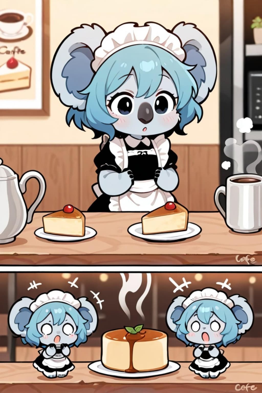 青髪のメイドコアラちゃん