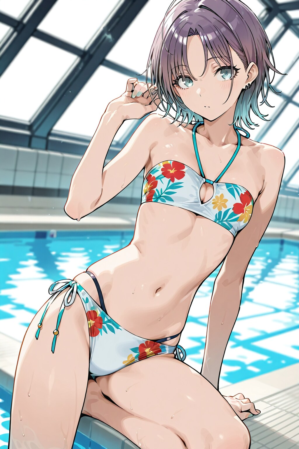 赤い花柄が良いアクセントだね。