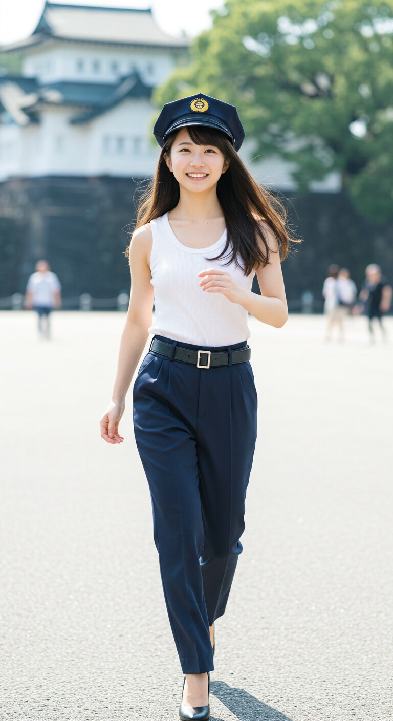 かっこかわいい婦警の皇居ランニング