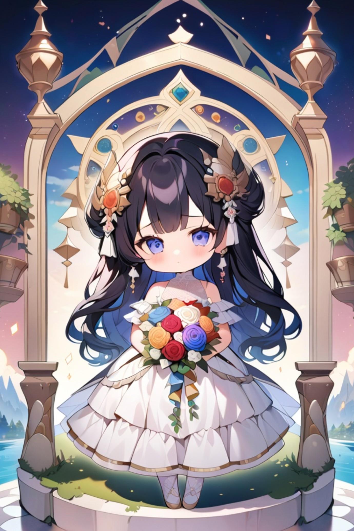 黒髪ちゃんと花束 | の人気AIイラスト・グラビア