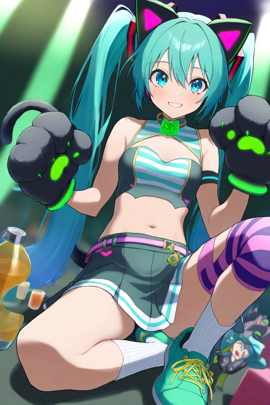 サイバーパンクなにゃんこミクちゃん | の人気AIイラスト・グラビア