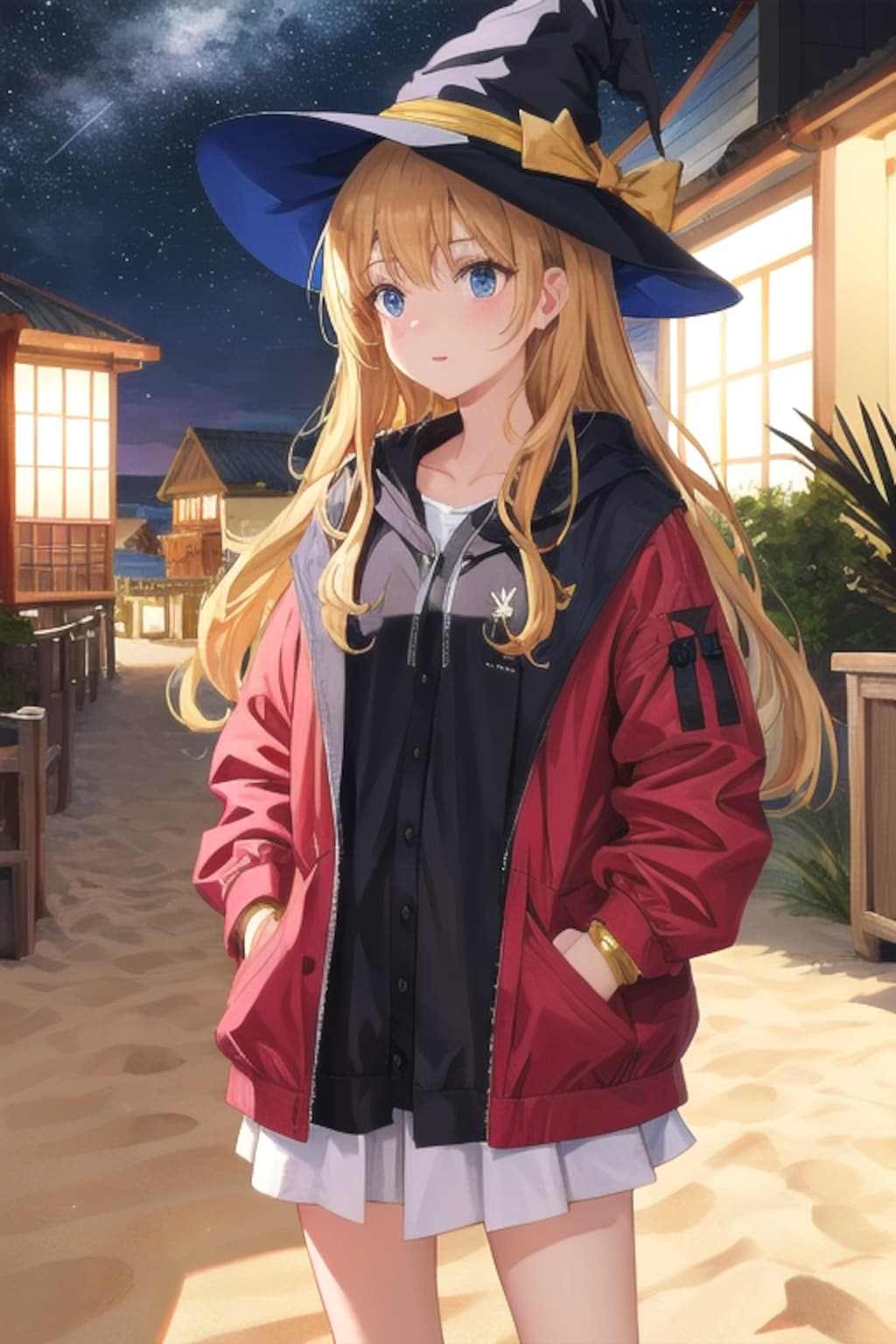 砂浜の魔女と星空