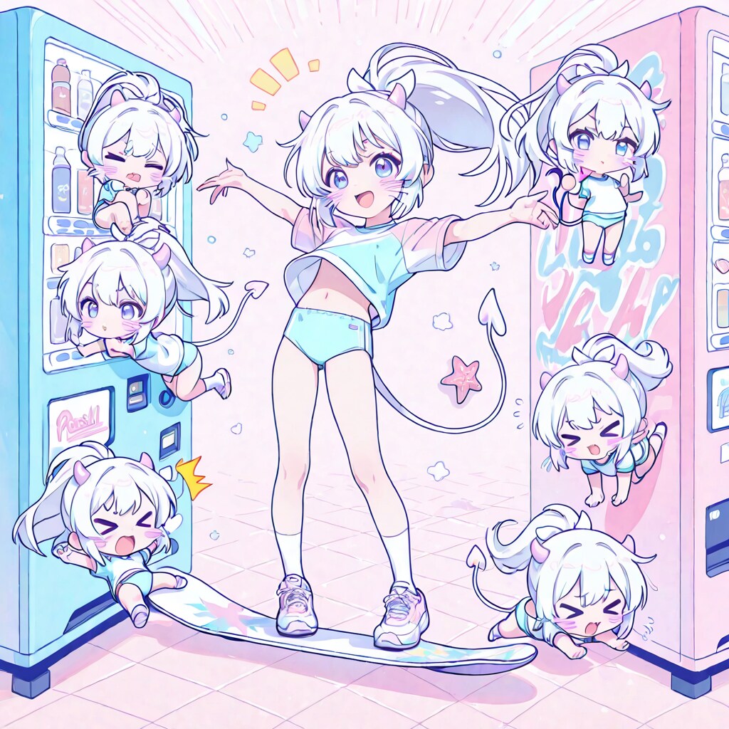 パステルな白髪ちゃん
