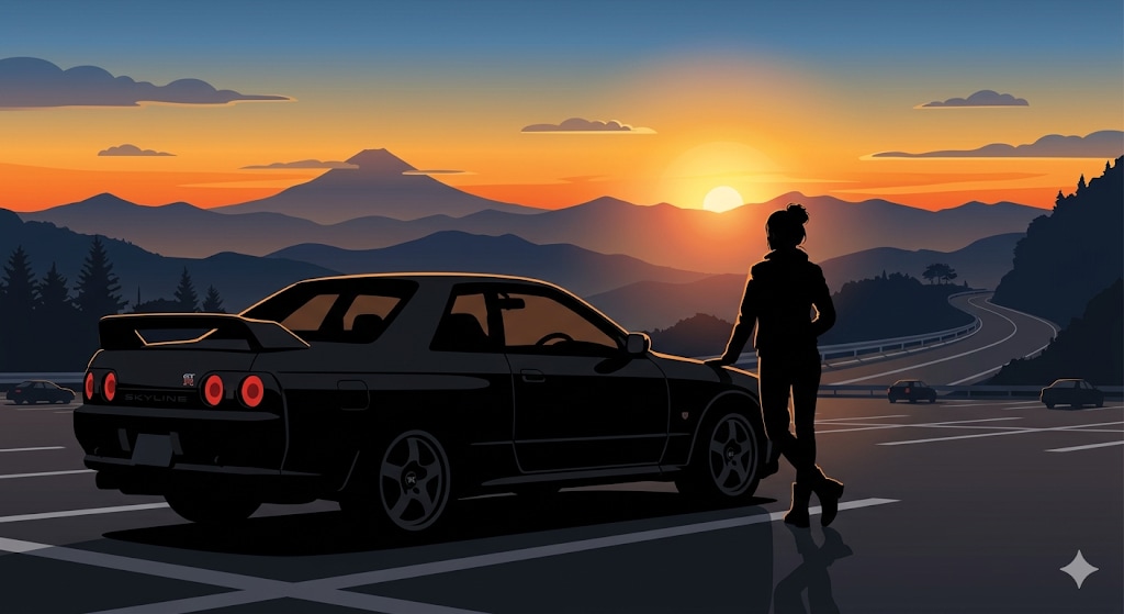 夜明けの峠道