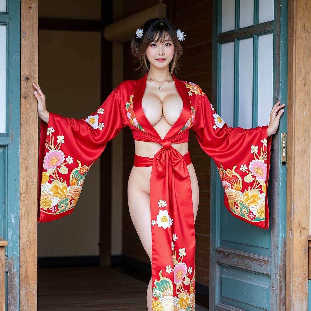赤系の振袖