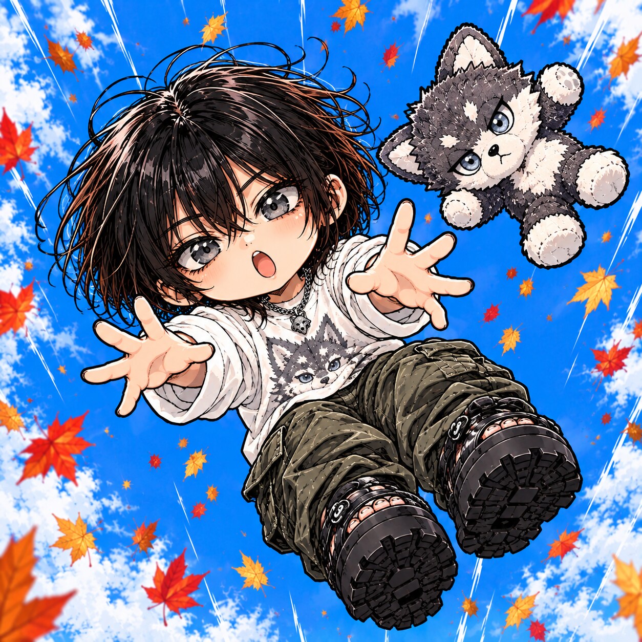 [企画]落ちてくるウルフちゃん🐺 | の人気AIイラスト・グラビア