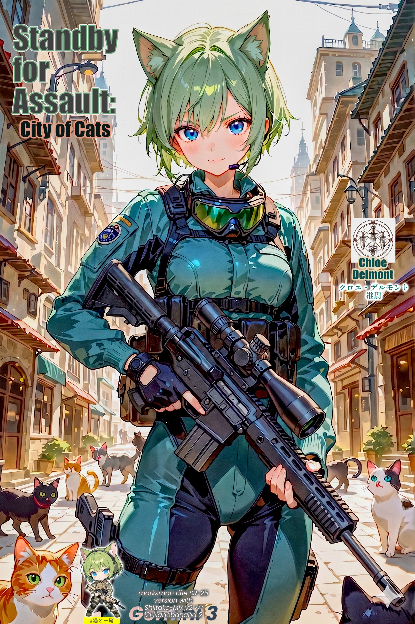 襲撃待機：猫の町 | の人気AIイラスト・グラビア