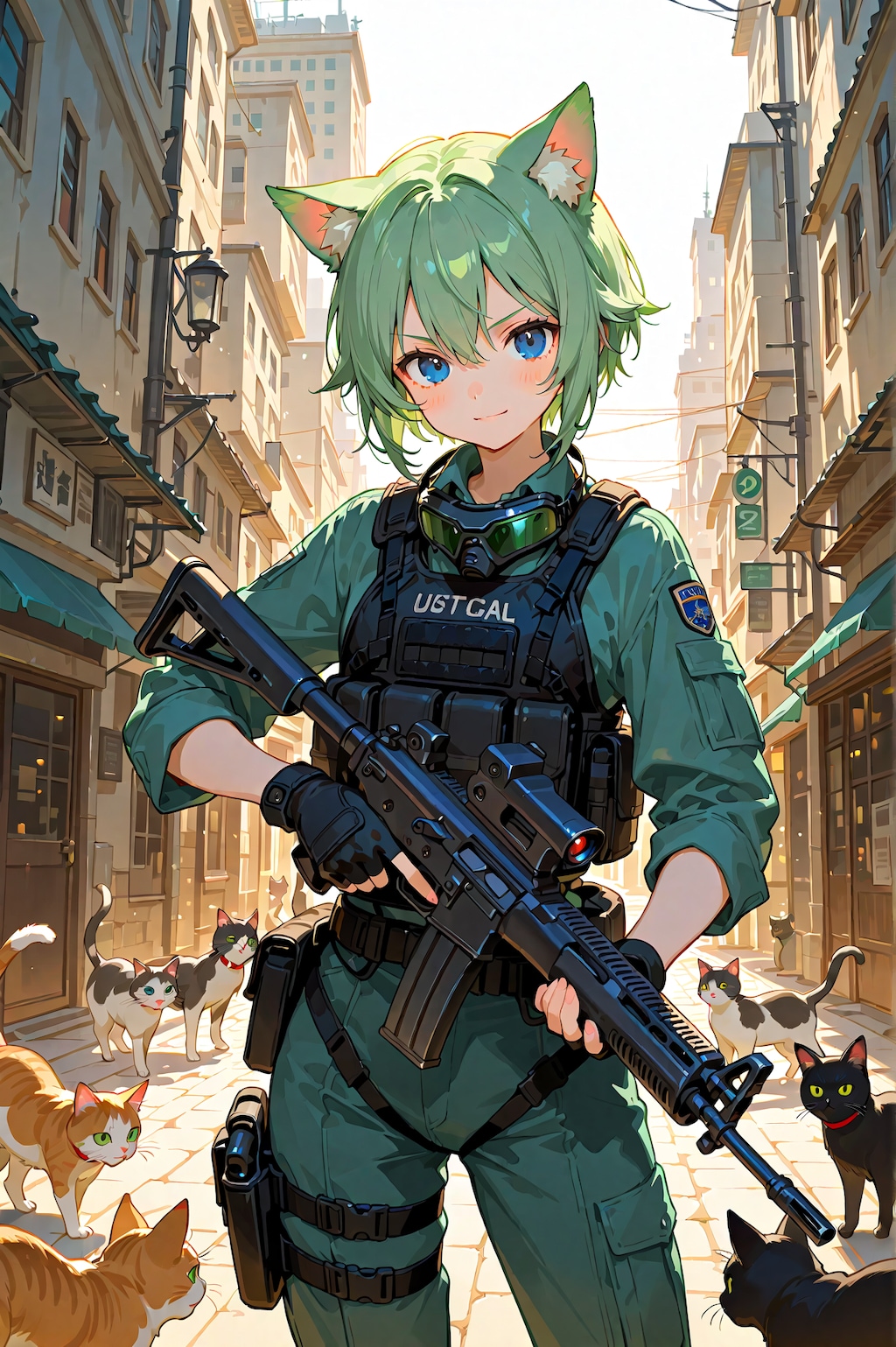 襲撃待機：猫の町