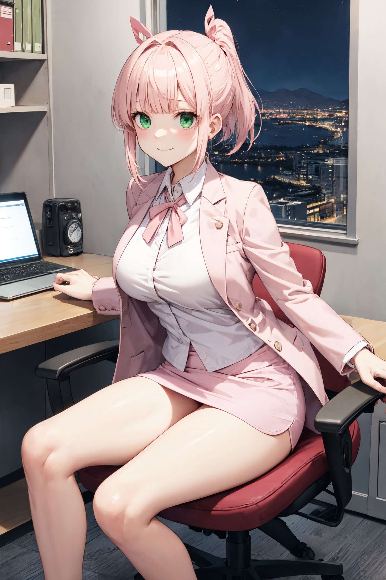 ミニスカOLはお盆休みも笑顔で出社♪ | の人気AIイラスト・グラビア