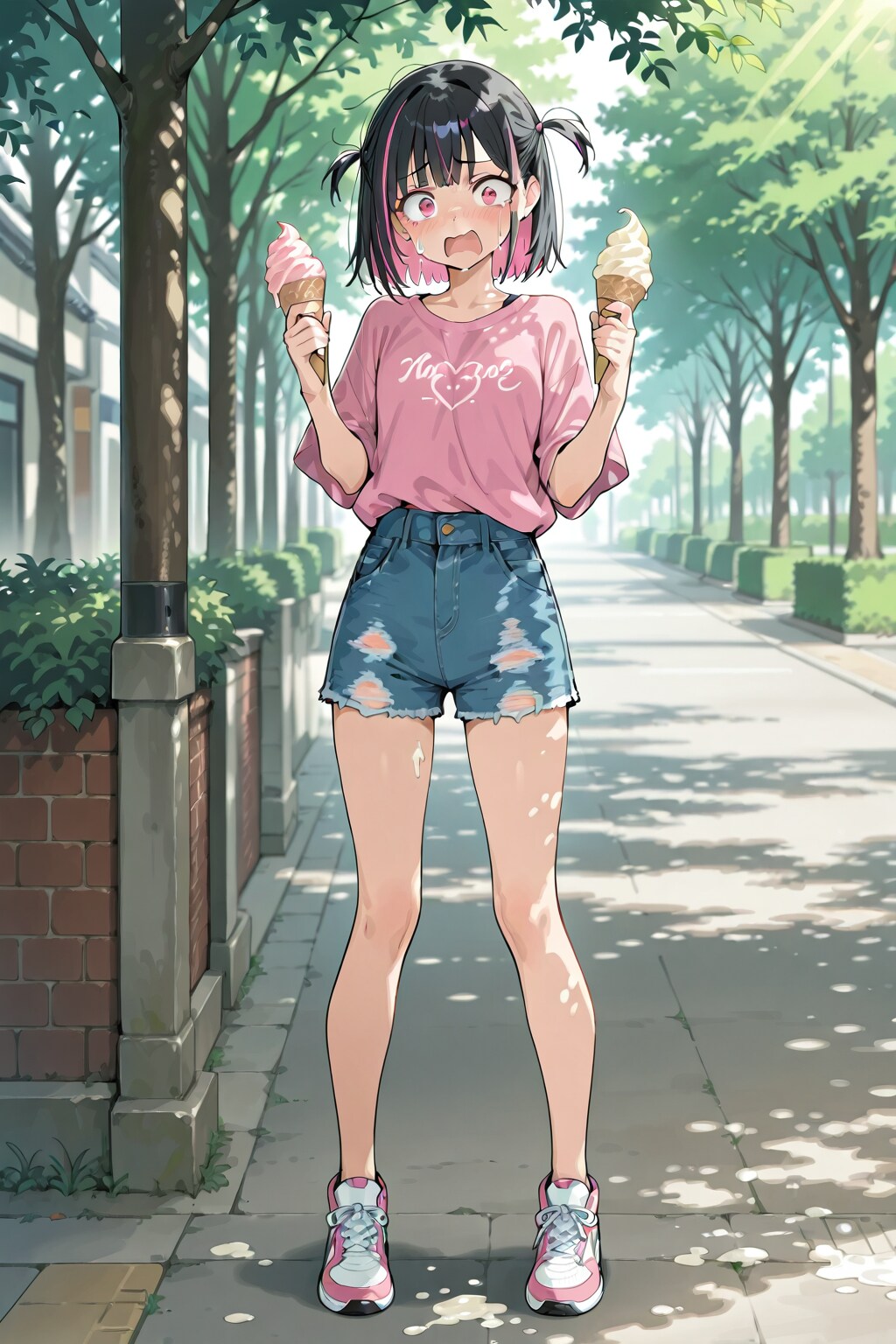 こぼれちゃった！ | の人気AIイラスト・グラビア