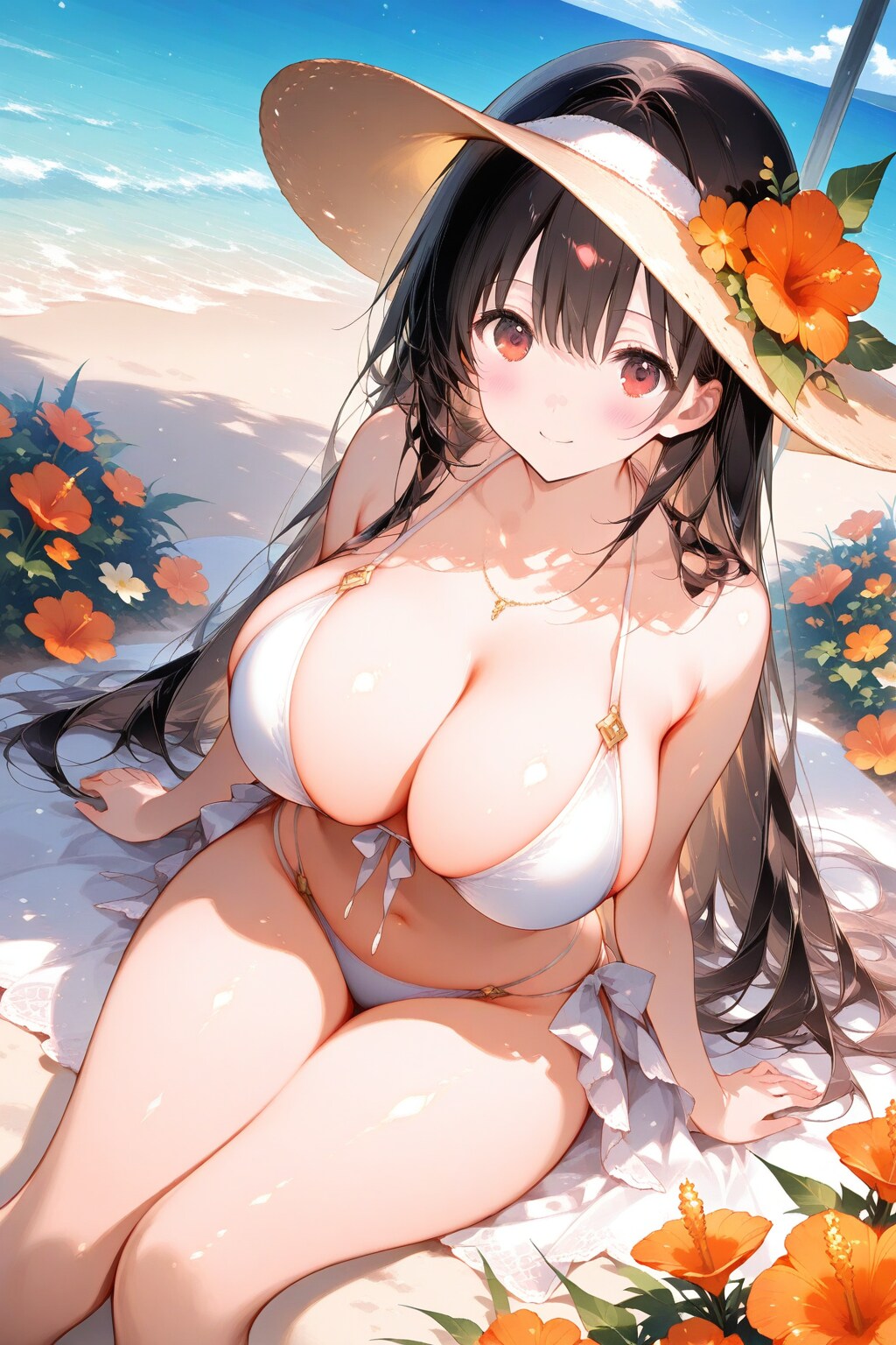 暑い夏は白ビキニのおっぱいを見て吹き飛ばせ!!