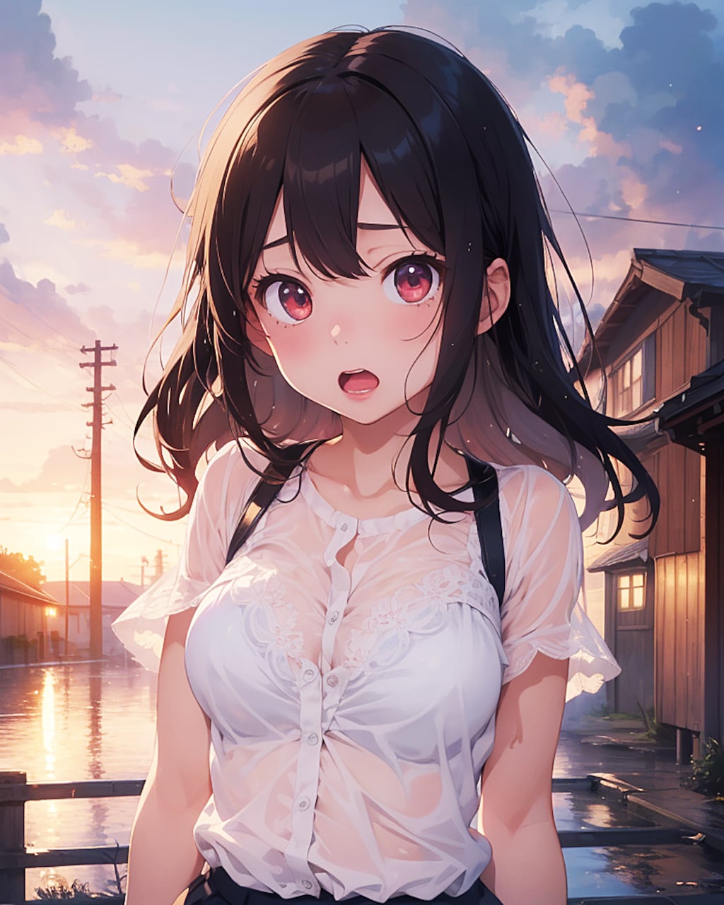 「もぉー！びしょびしょだよ‼」