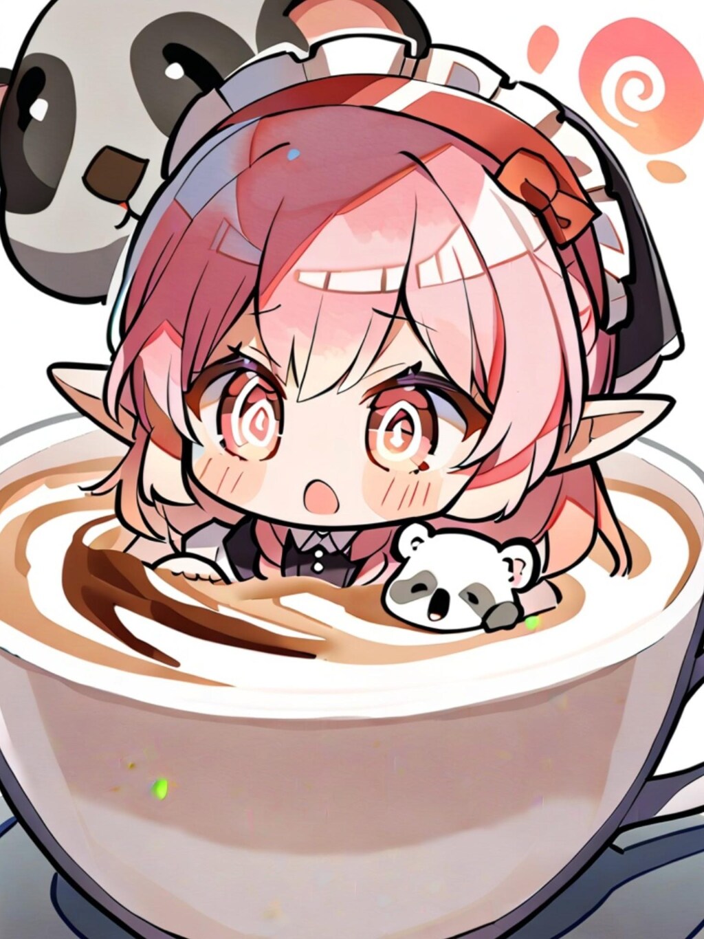 ピンク髪のエルフちゃんメイド