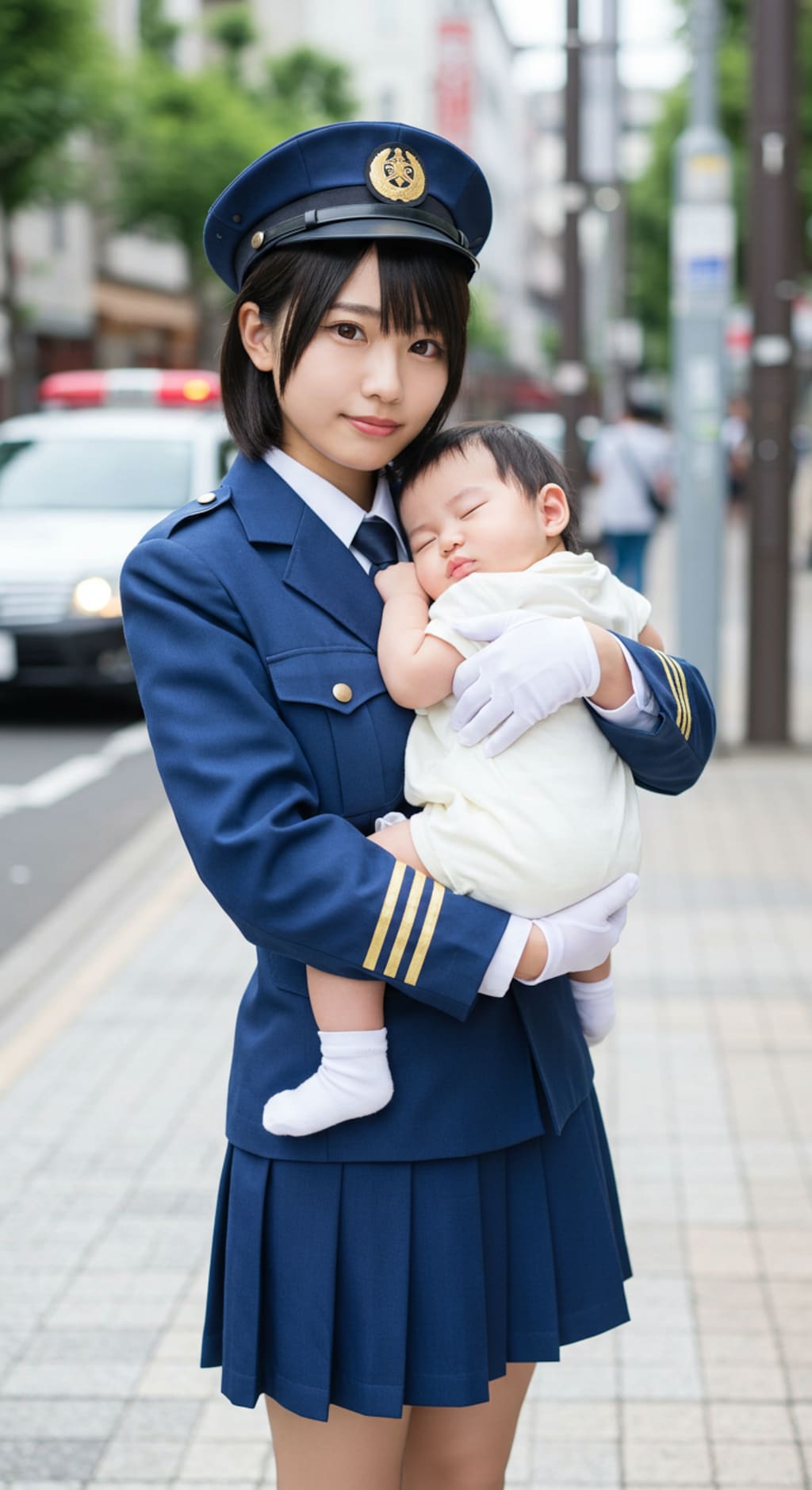 働く婦人警官。
