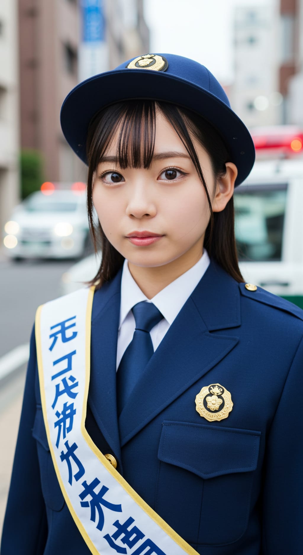 働く婦人警官。
