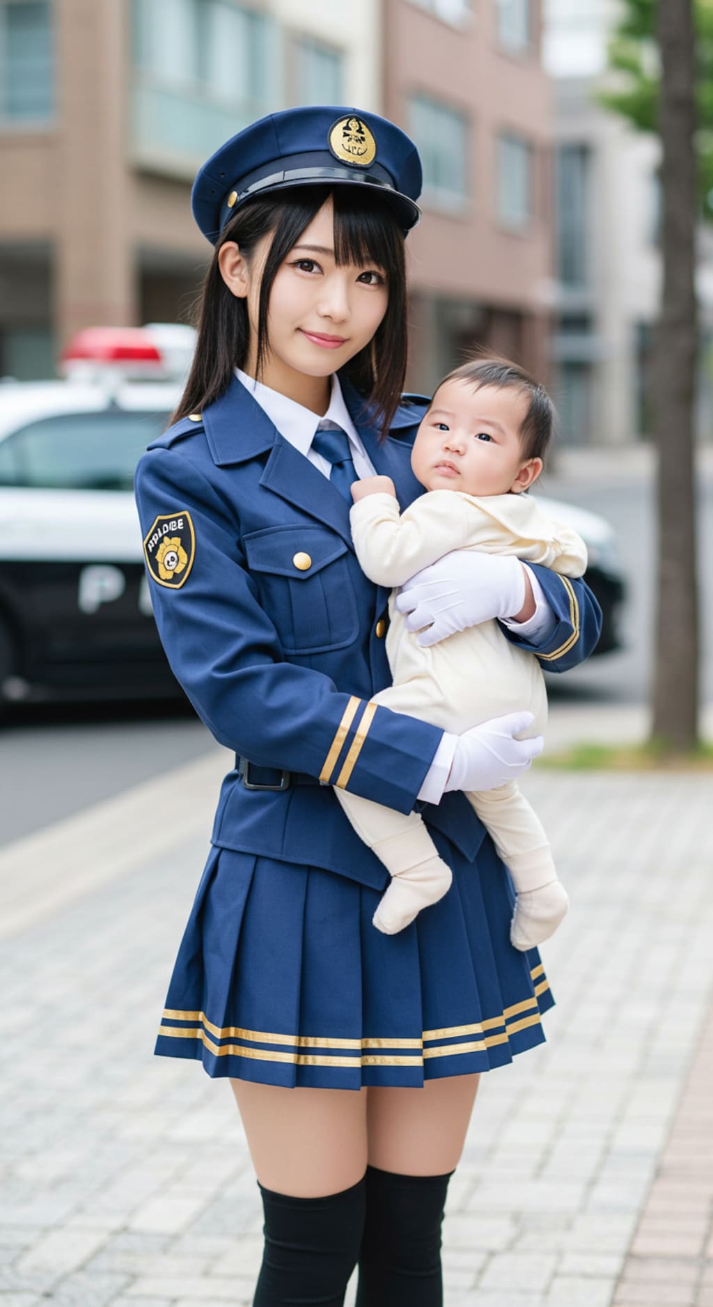 働く婦人警官。
