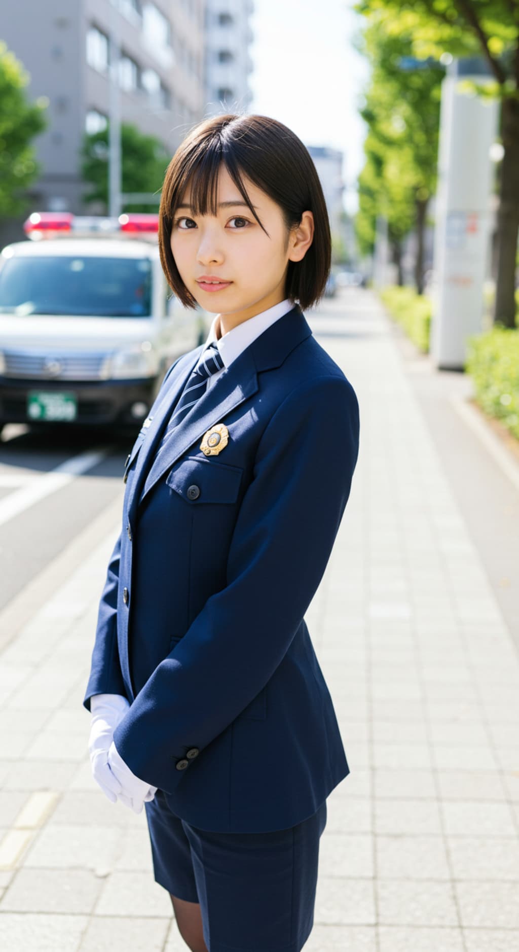 働く婦人警官。
