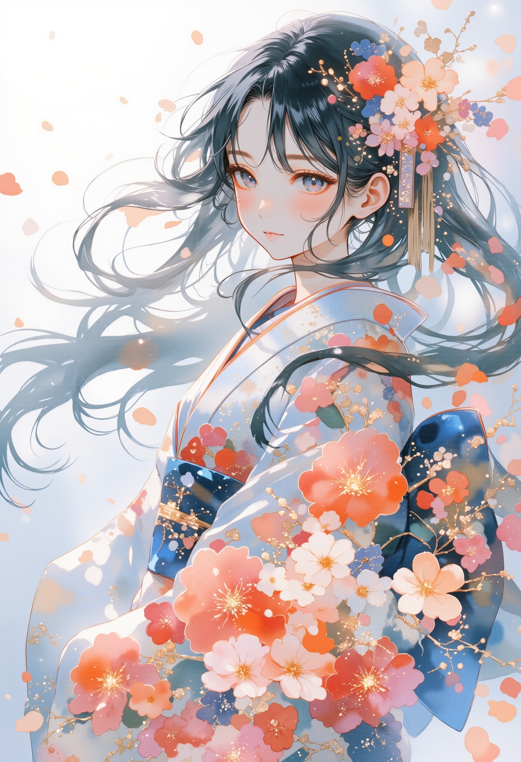 着物に花を添えて 2
