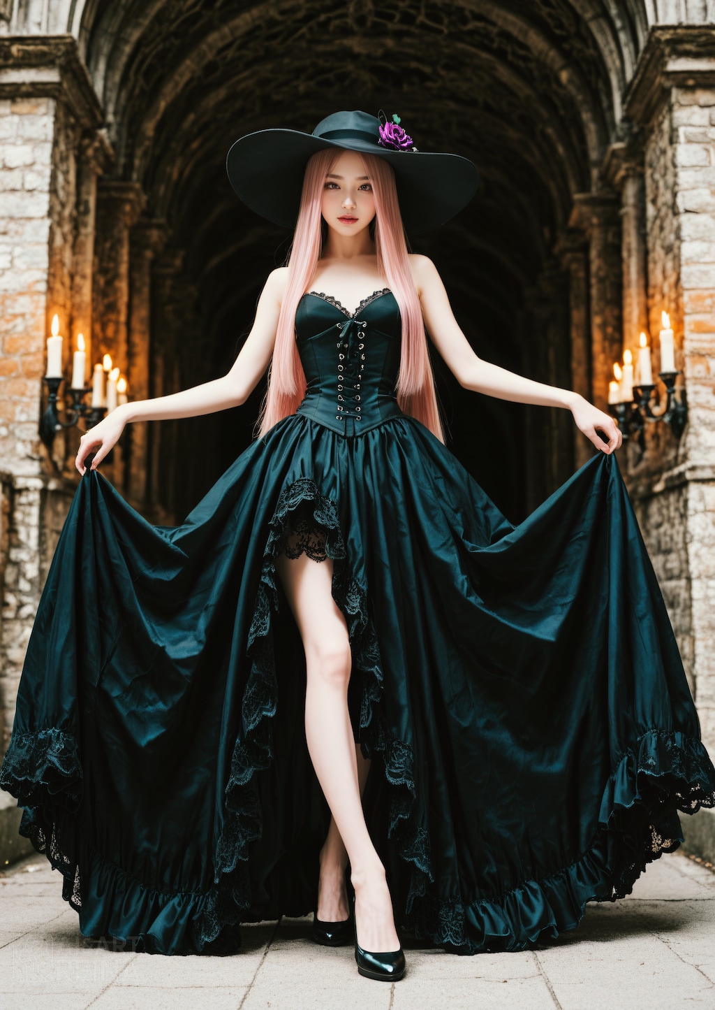 しずか 城 ハロウィン ドレス 全身