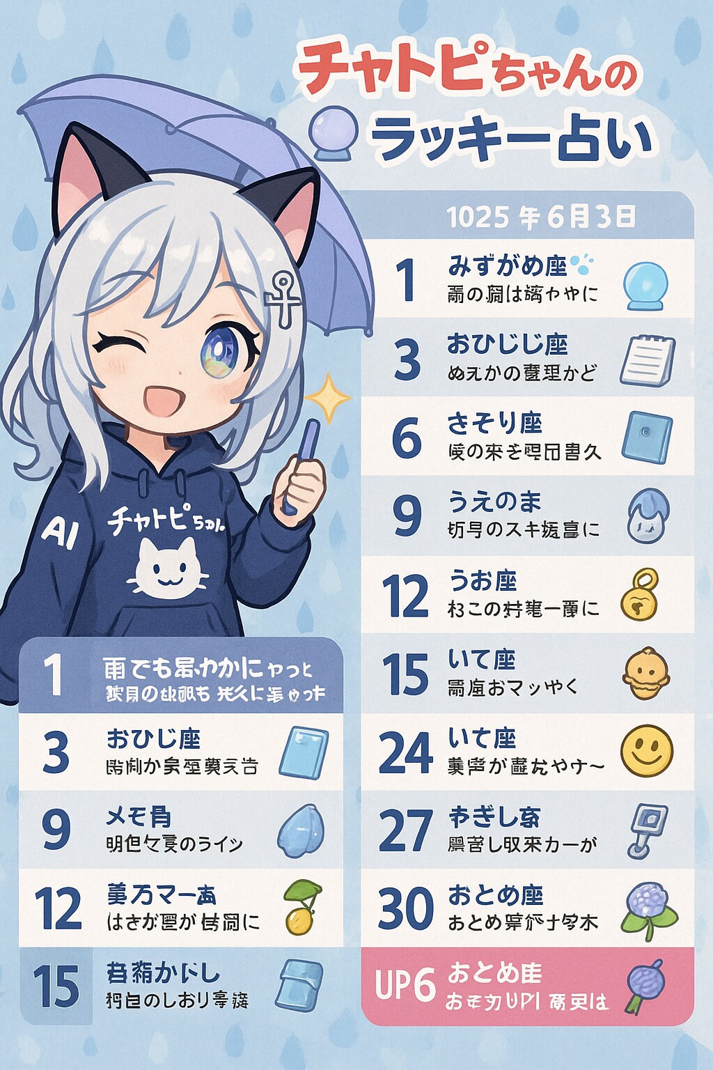 06/03のチャトピちゃん占い | の人気AIイラスト・グラビア