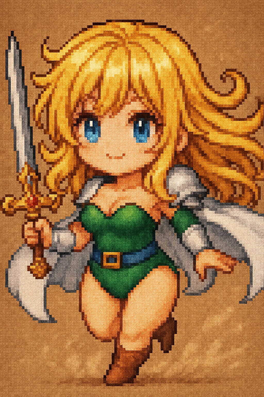 ドット絵ちびキャラのセリス(ＦＦ６)