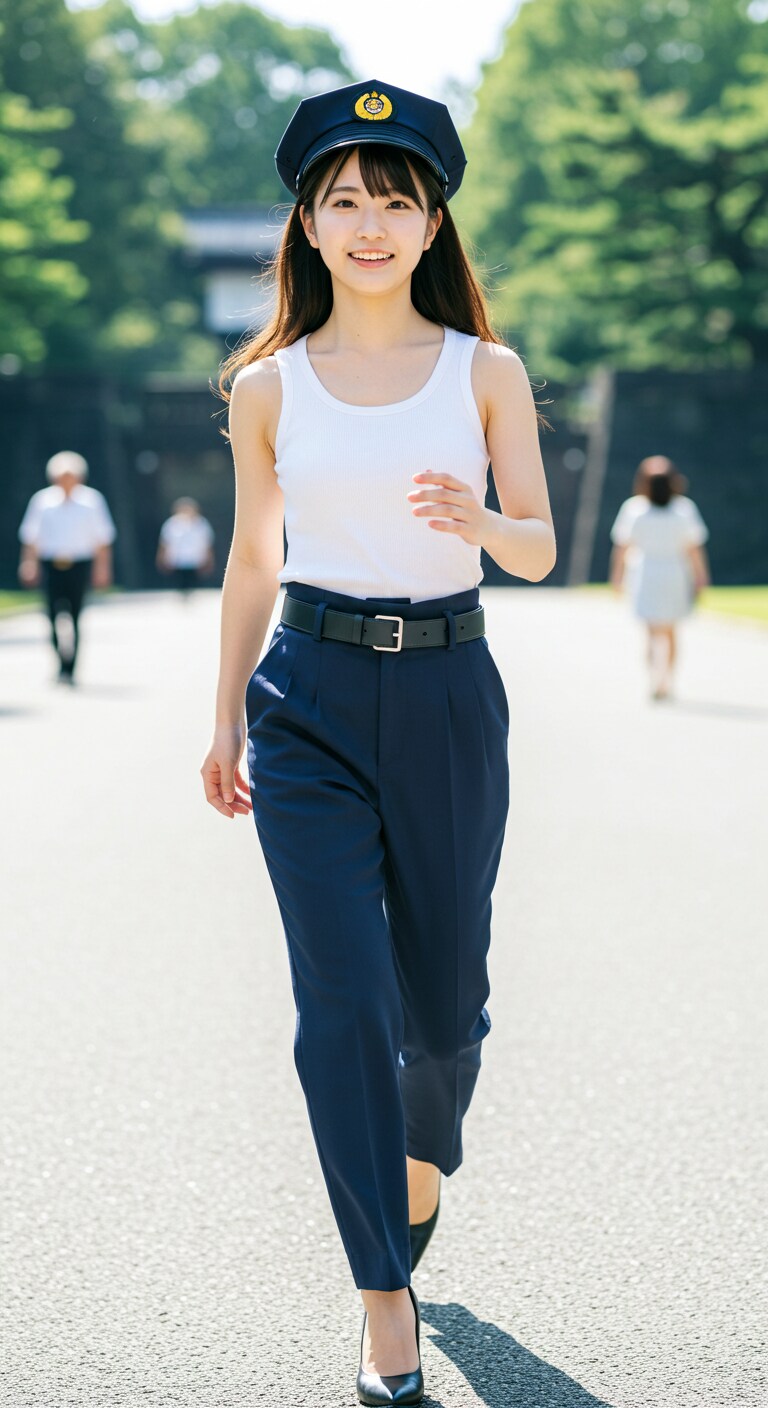 リアルかっこかわいい婦警の皇居ランニング