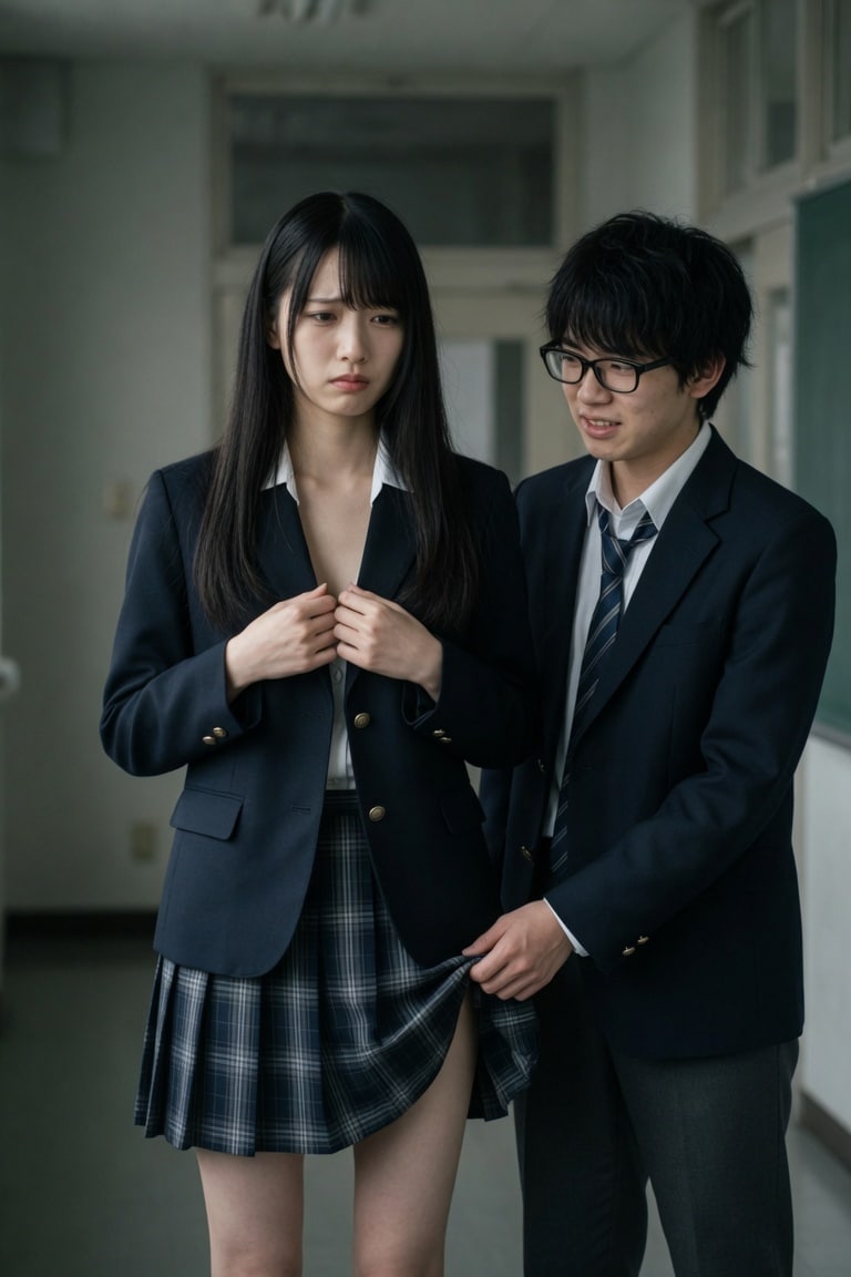 美少女とチー牛男子