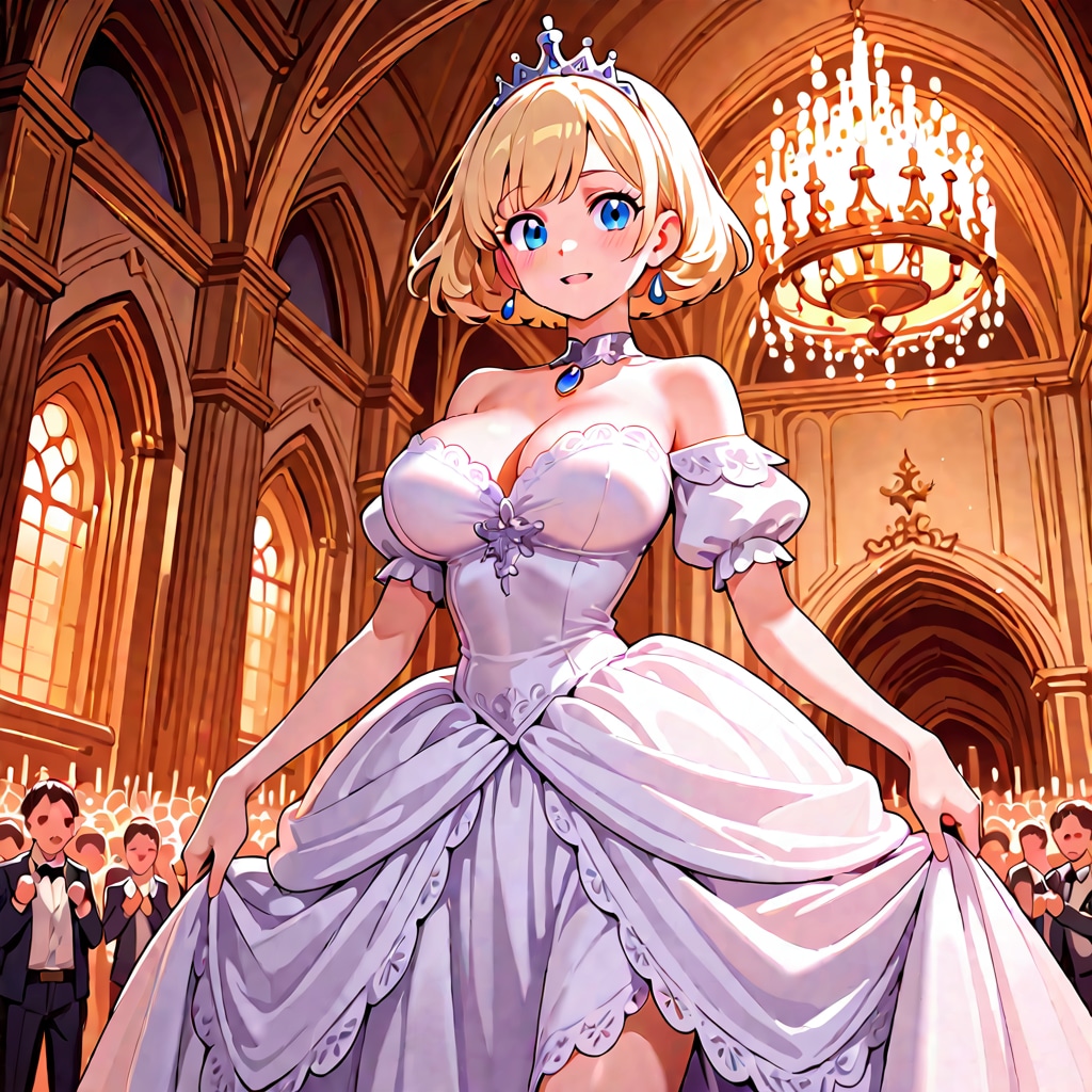 お城のお姫様。１８歳の誕生日です。この日のために作った特注のドレスで登場です。
