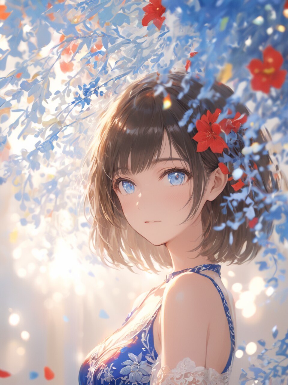 青い花と赤い花XL