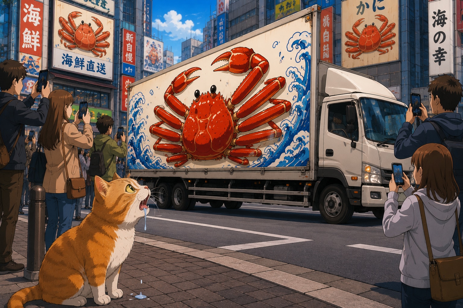 🚚🦀アドトラックの蟹を食べたい猫🐈