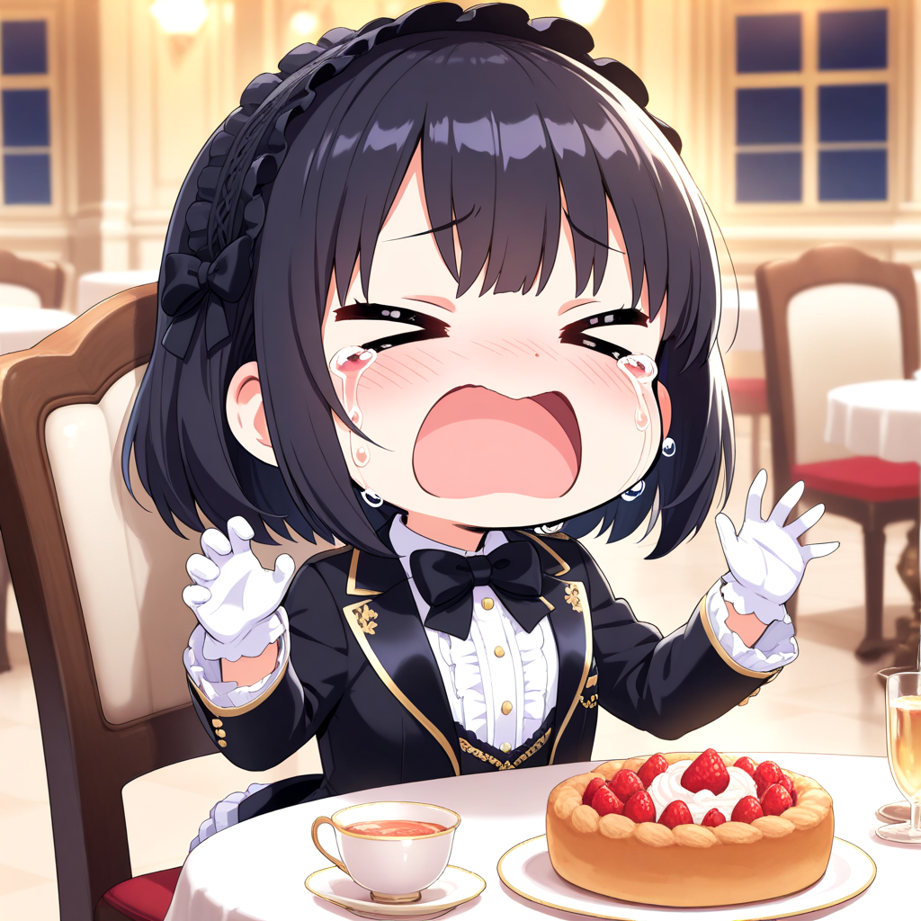 ちびすぎるタキシード姿。